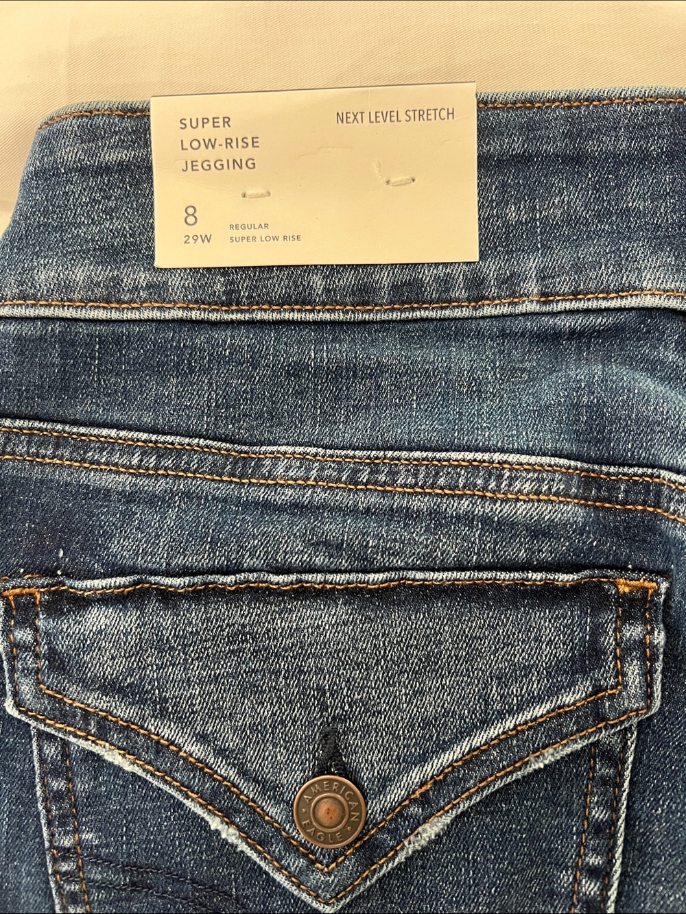 NWT American Eagle Outfitters Women's Dark Blue Super Low Rise Jegging 8 / 29 - Picture 7 of 7